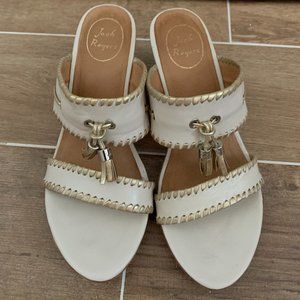 Jack Rogers Camilla Bone and Gold Sandal
